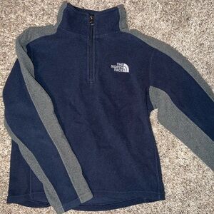 The North Face Youth Small 7/8 Dark Gray Half Zip-Up Fleece Sweater